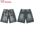 Valley Dreams Plaid Appliqué Rhinestone Denim Shorts — hero