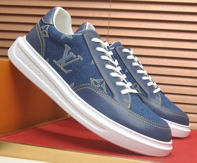 Louis Vuitton Blue Monogram Low-Top Sneakers — hero