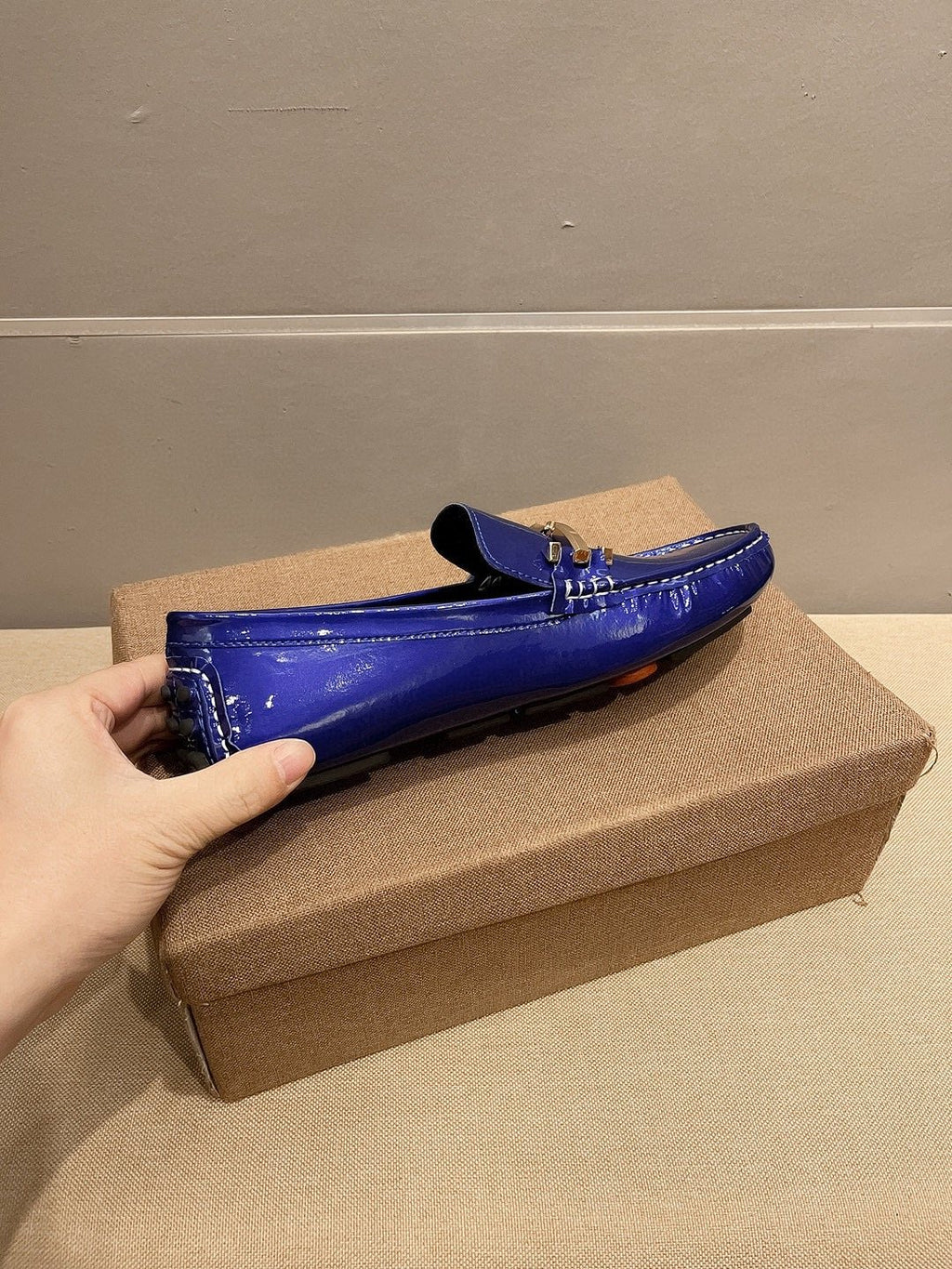 Tod's Glossy Metal Bar Loafers — side