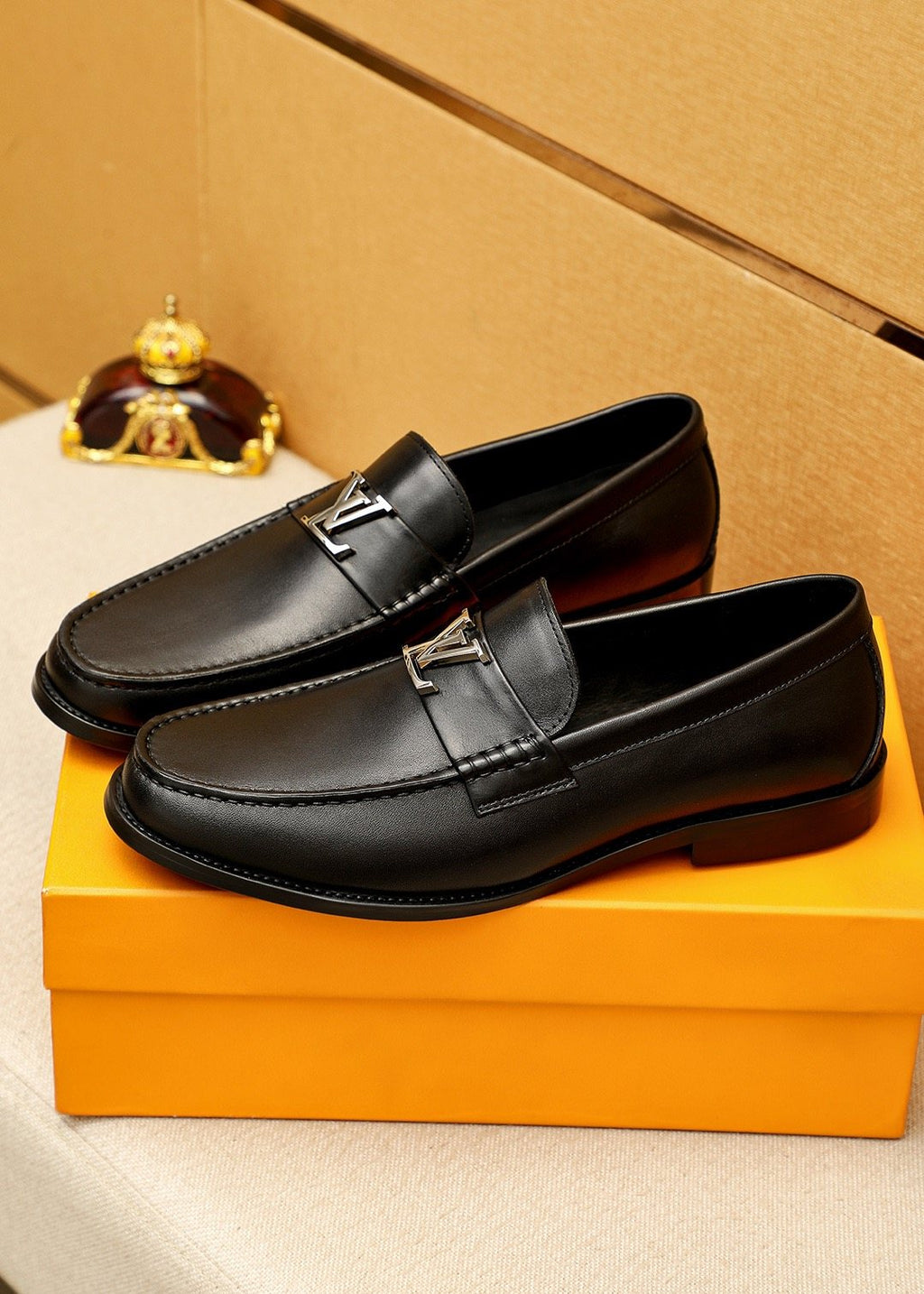 Louis Vuitton Leather Hardware Loafers — front