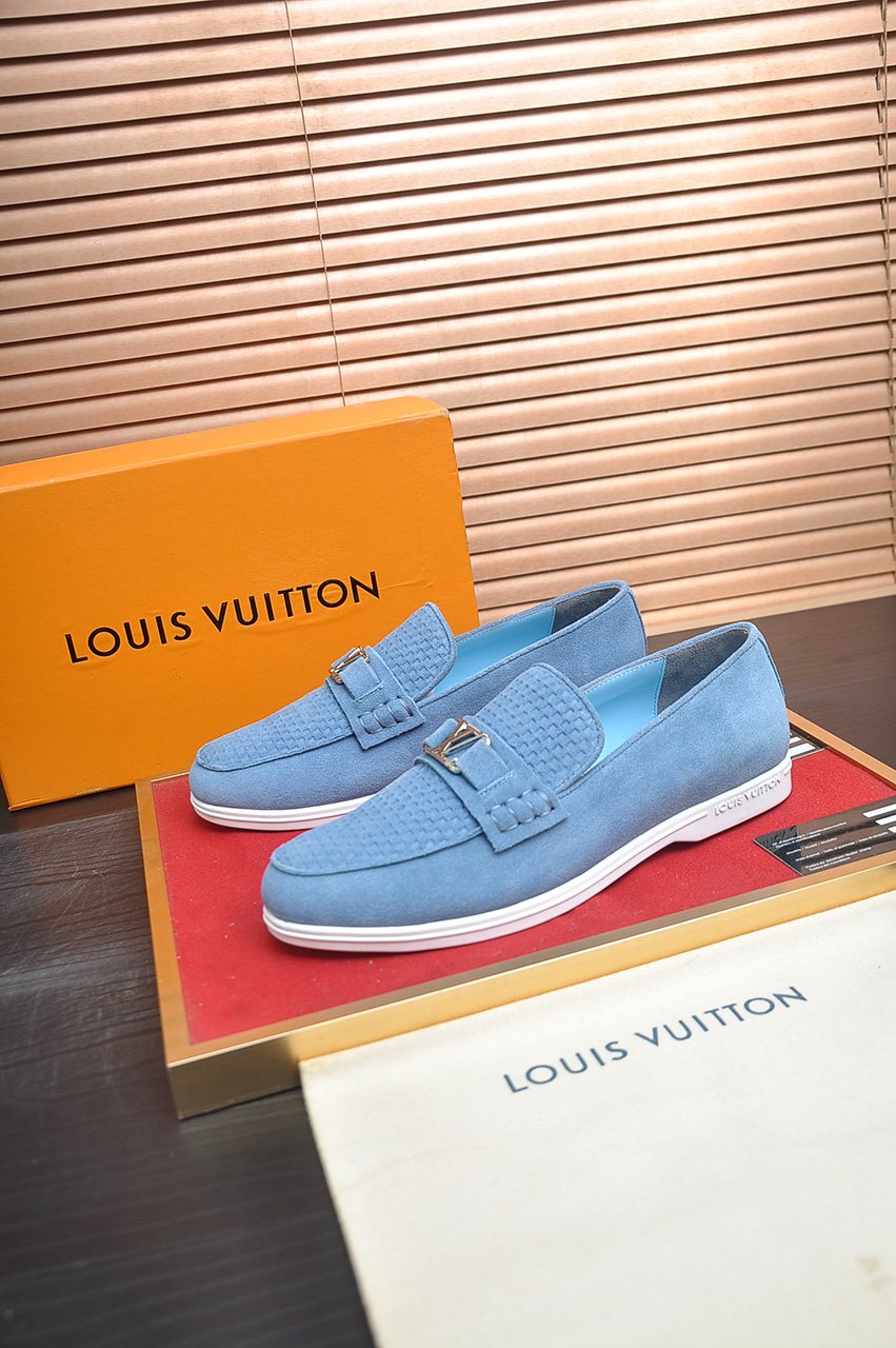 微商相册测试鞋子-Louis Vuitton Buckle Slip-On Loafers — front