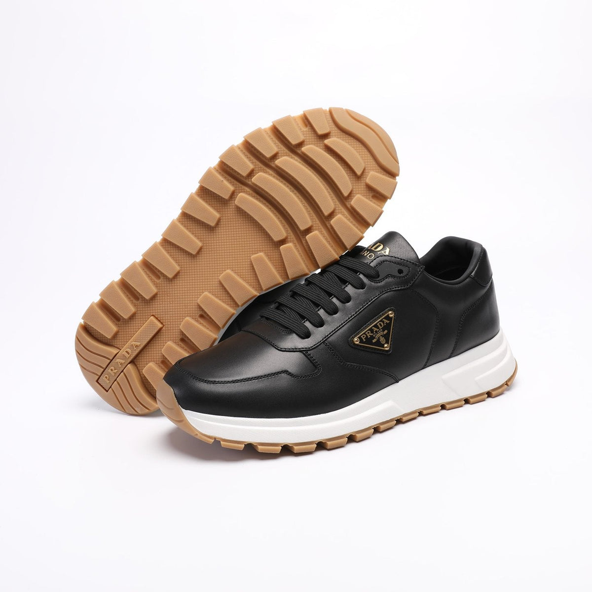 Prada Triangle Badge Low-Top Sneakers — back